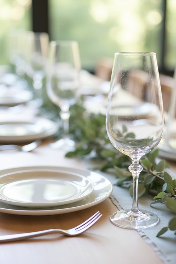 eucalyptus themed wedding table settings