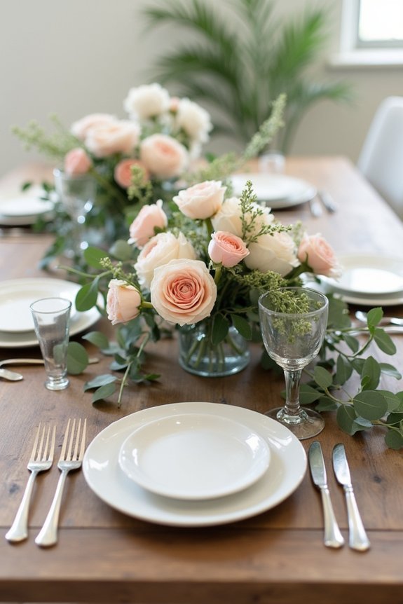 eucalyptus with blush florals