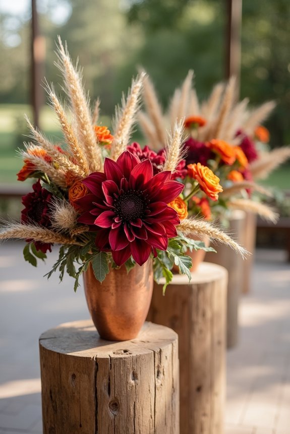 fall floral ceremony styling
