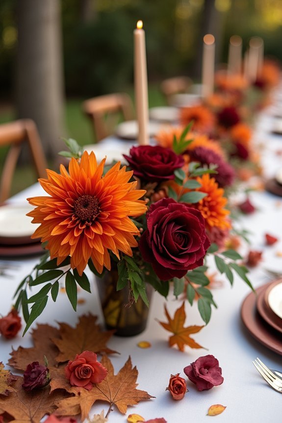 fall flowers for bridesmaid colors
