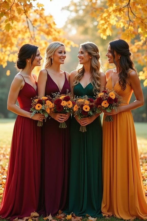 fall wedding bridesmaid dress colors