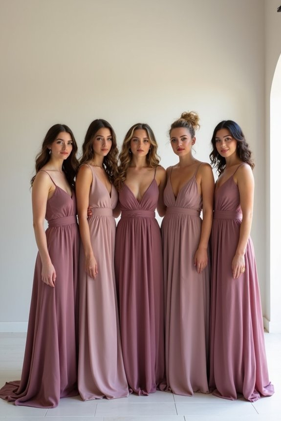 flattering mauve dress silhouettes