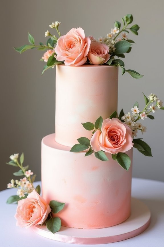 floral elegance on coral cakes