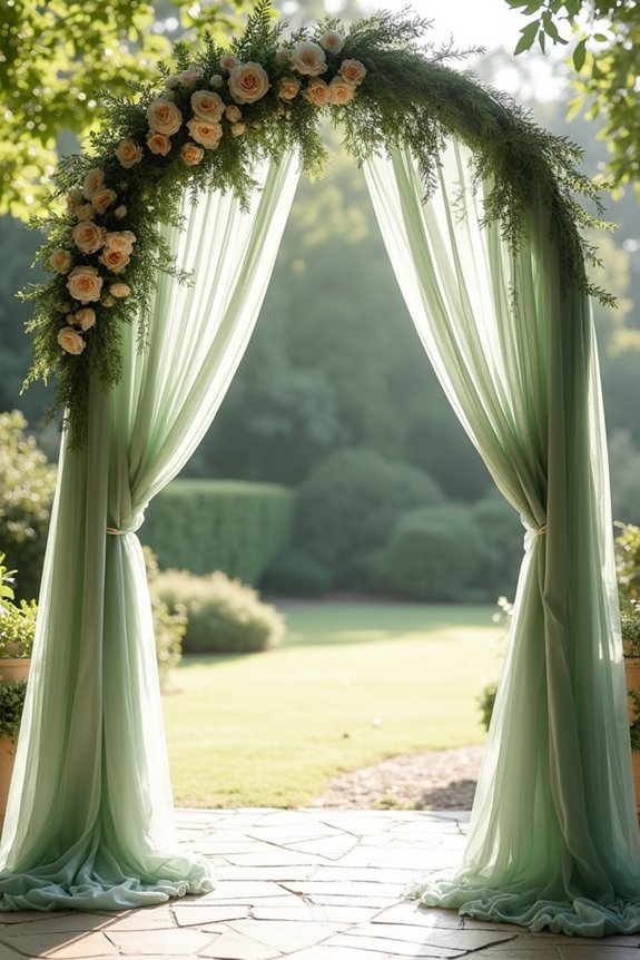 flowing fabric romantic arch
