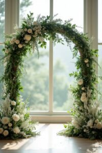 forest green wedding arches