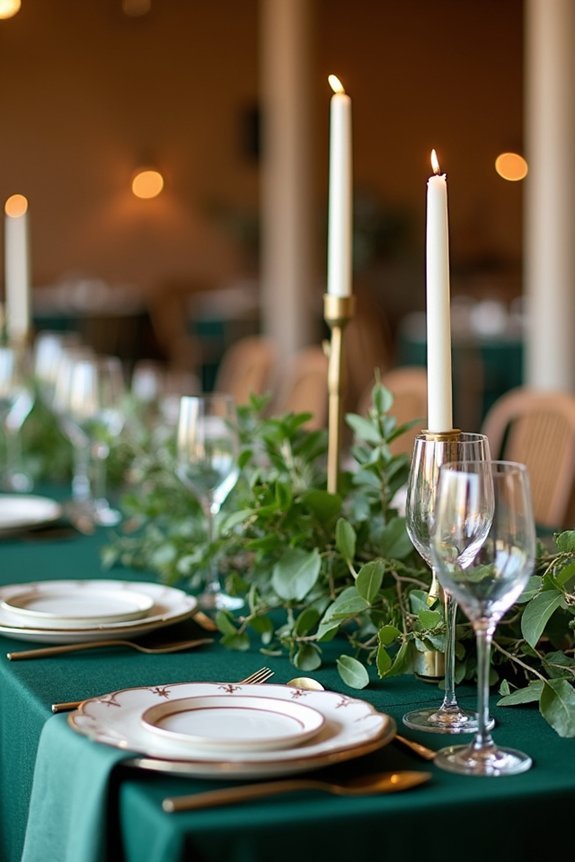 forest green wedding decor
