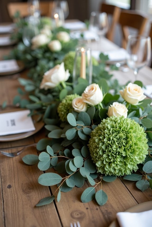 forest green wedding decor