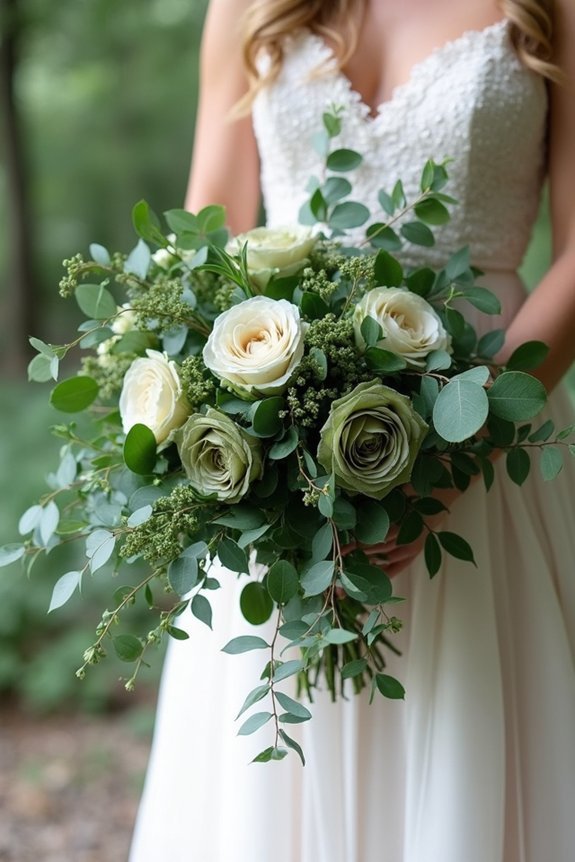 forest green wedding flowers