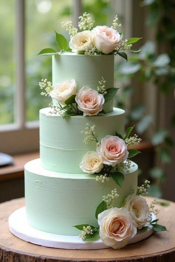 fresh florals on sage