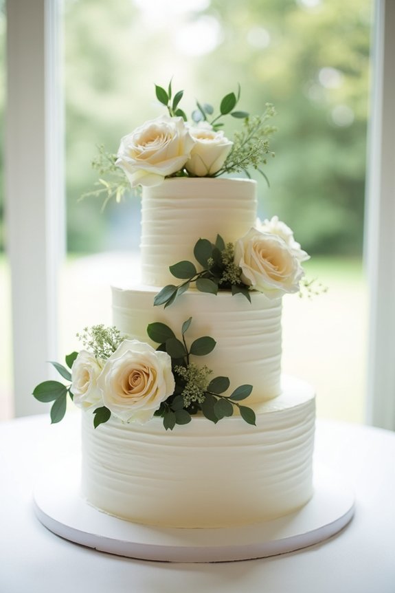fresh flowers enhance cakes