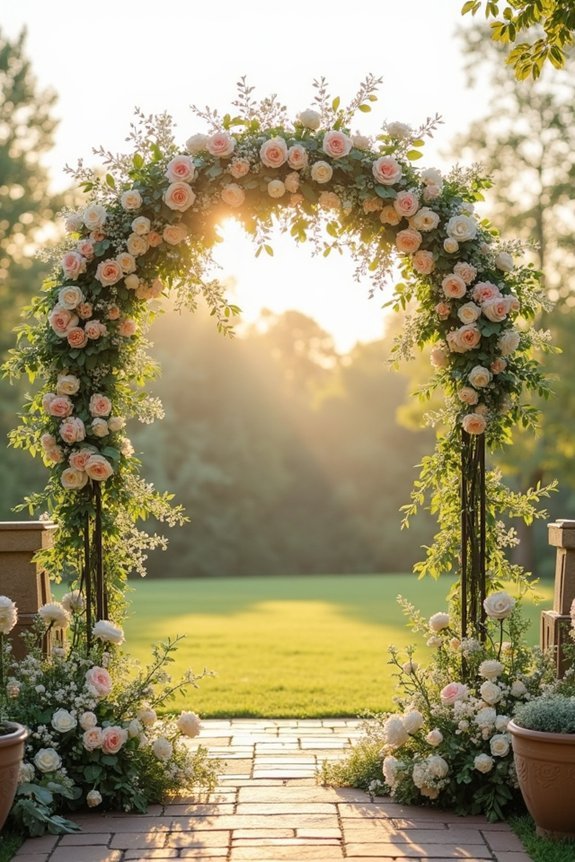garden roses wedding arches