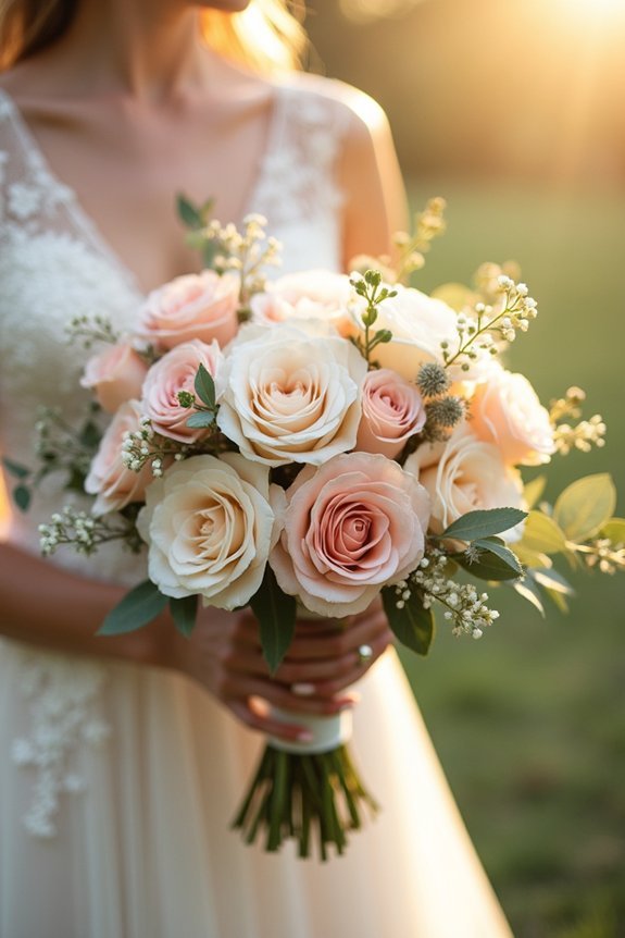 garden roses with olive