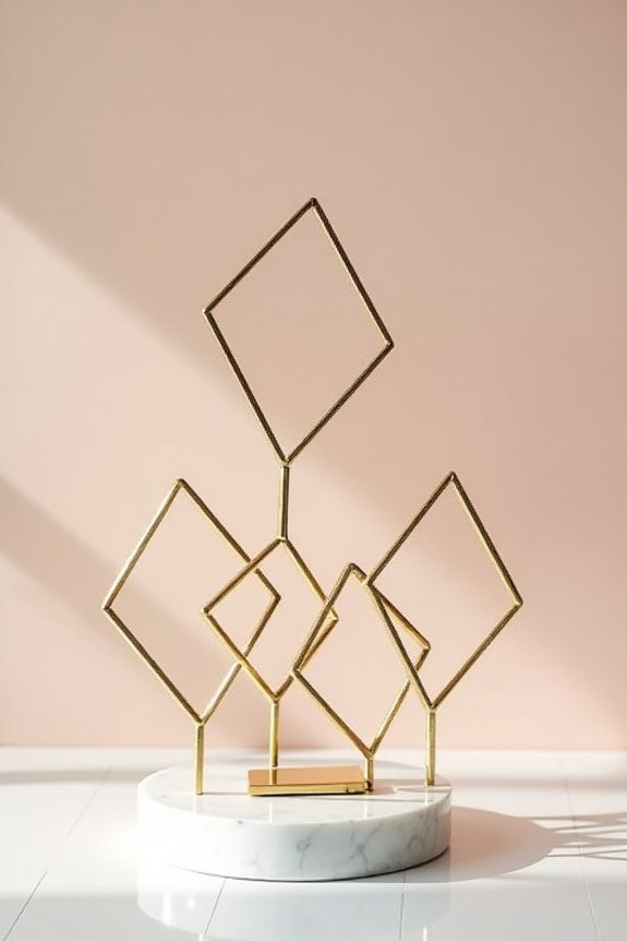 geometric gold centerpiece decor
