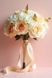 glamorous gold wedding bouquets