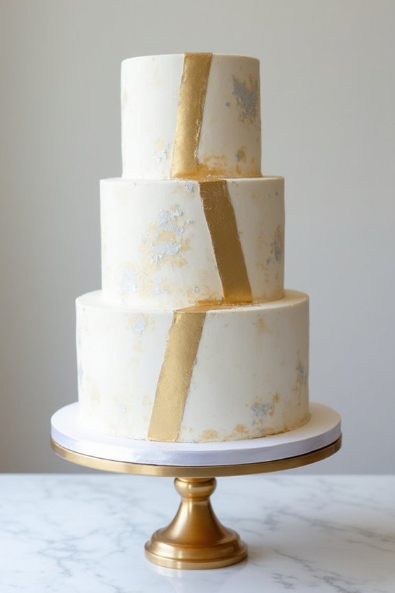 glamorous metallic drip cakes