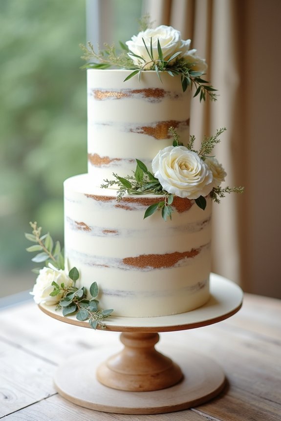 gold accents elevate cakes