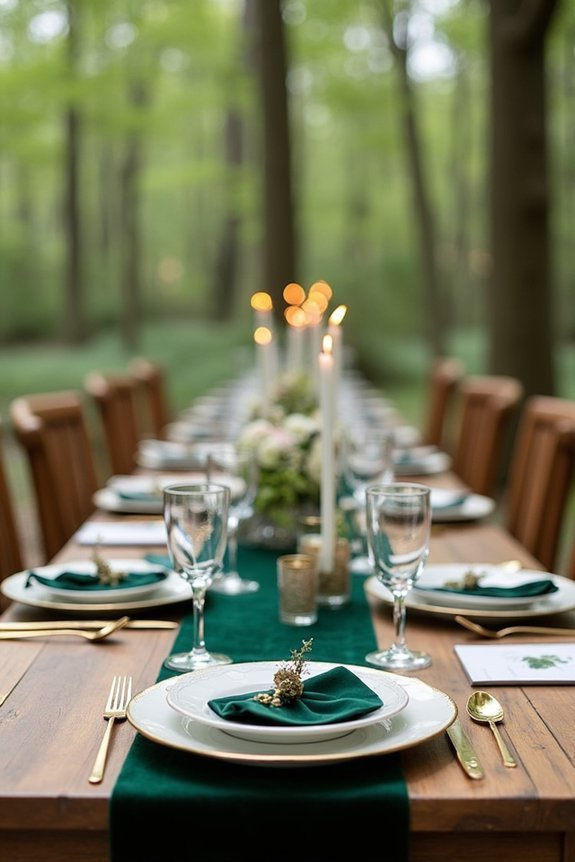 gold and forest green elegance