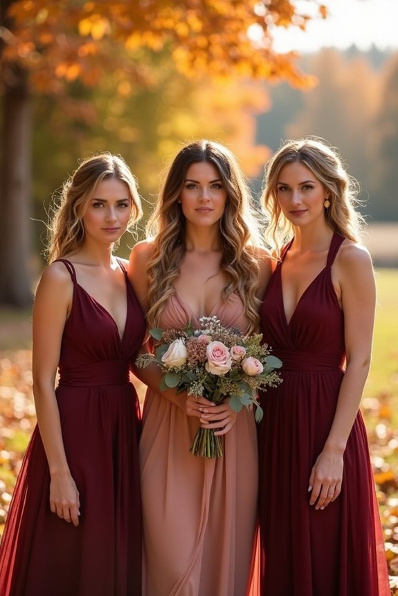 gold metallics for bridesmaids