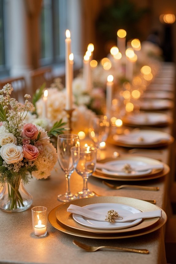 gold ombr tablescape design