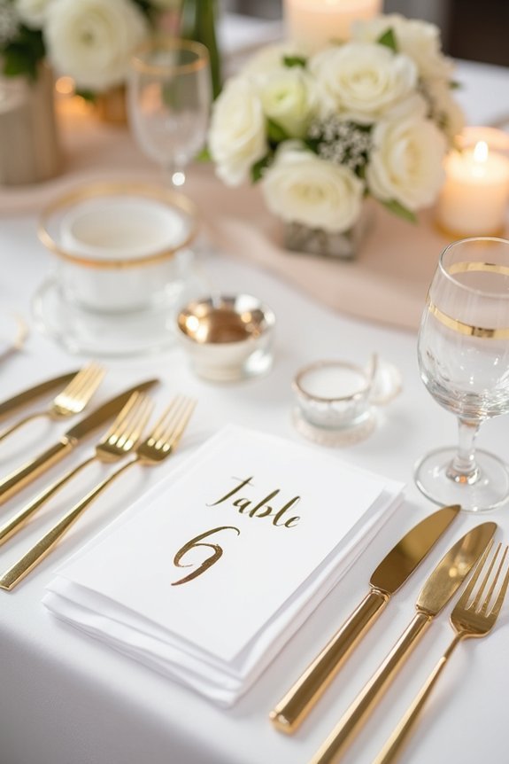 gold table decor details