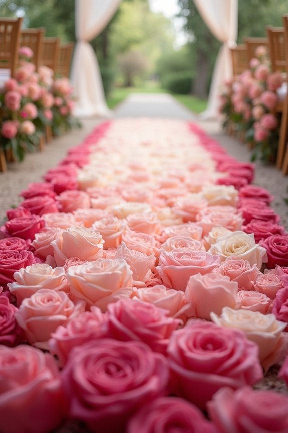 gradient color rose aisle