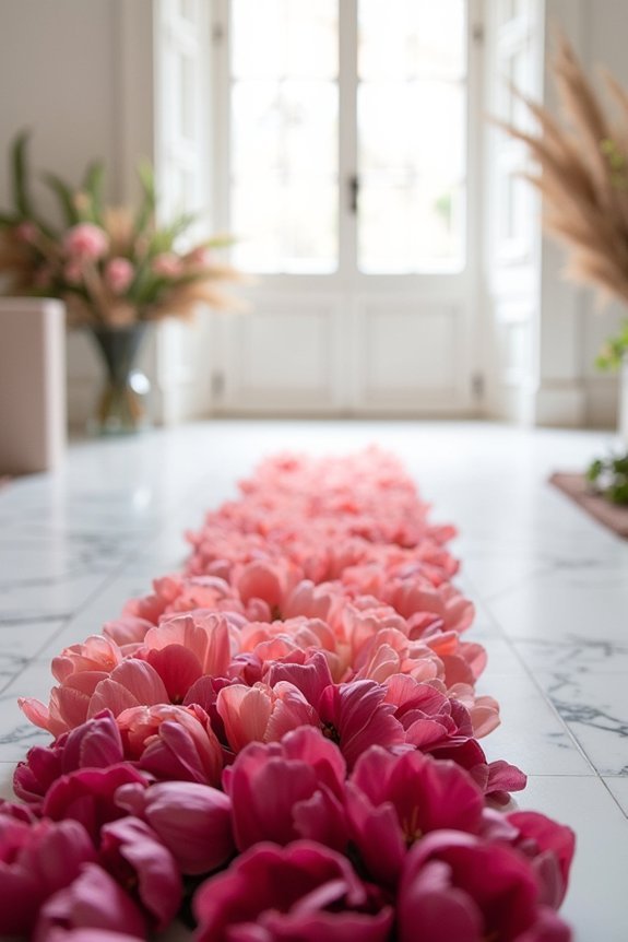 gradient tulip aisle elegance