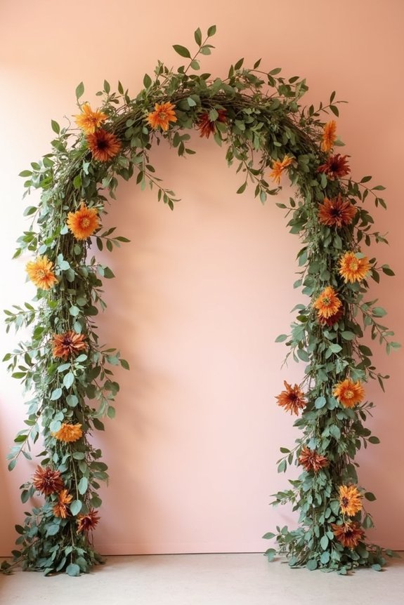 greenery enhances burnt orange