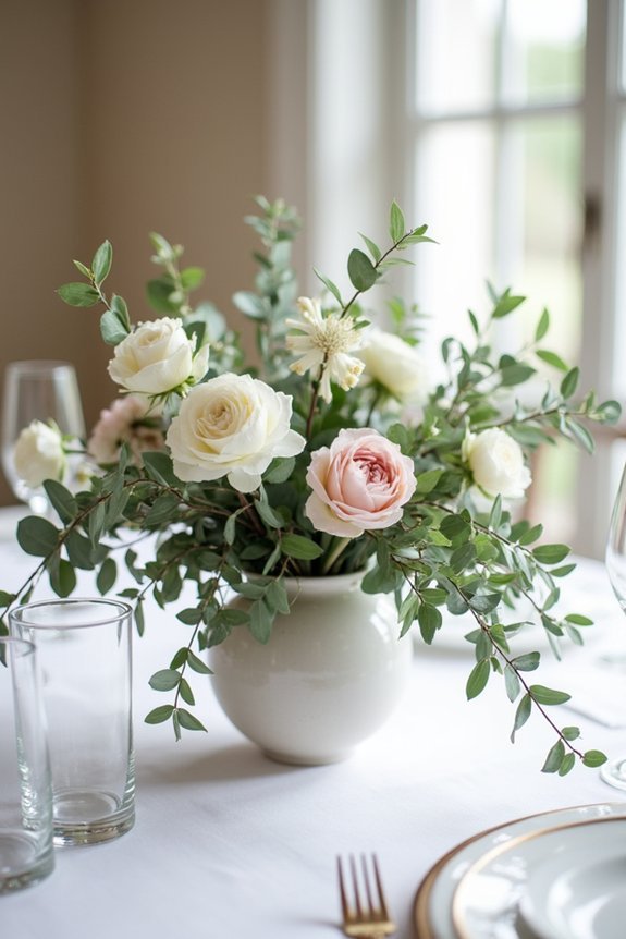 greenery with flowers options