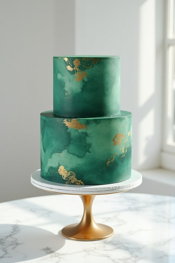 hand painted gold fondant elegance