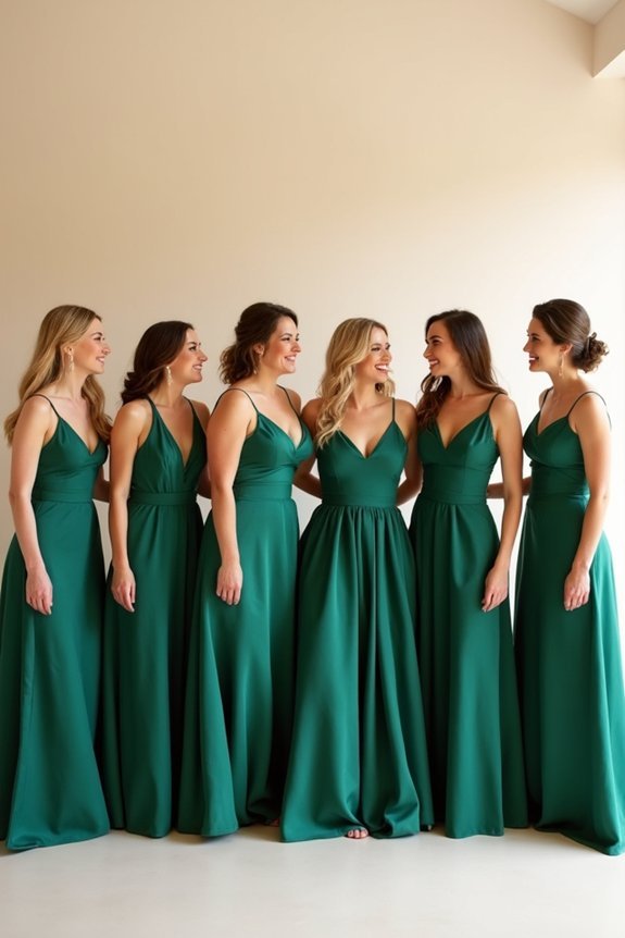 hunter green bridal party elegance