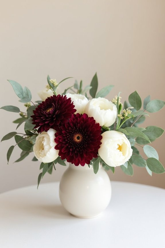 hunter green floral arrangements