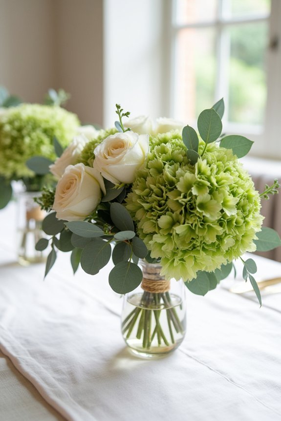 hunter green floral arrangements