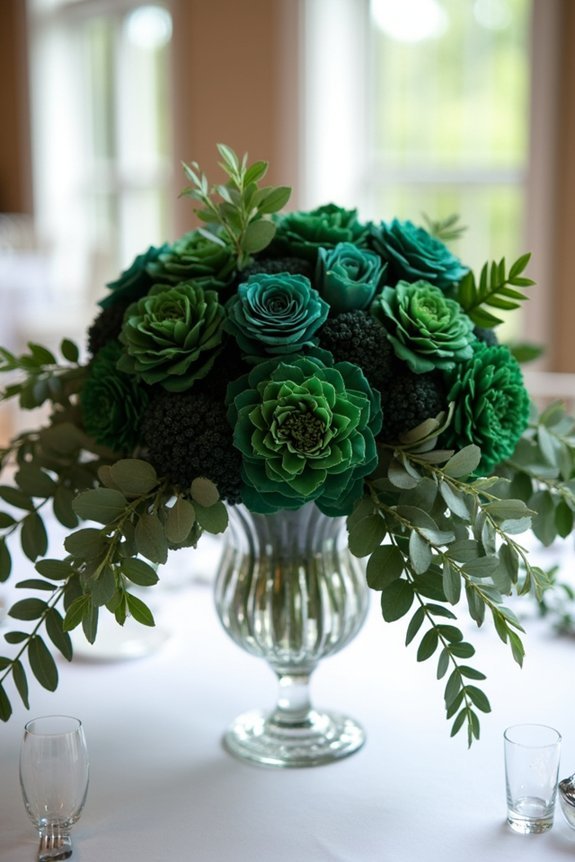 hunter green floral elegance