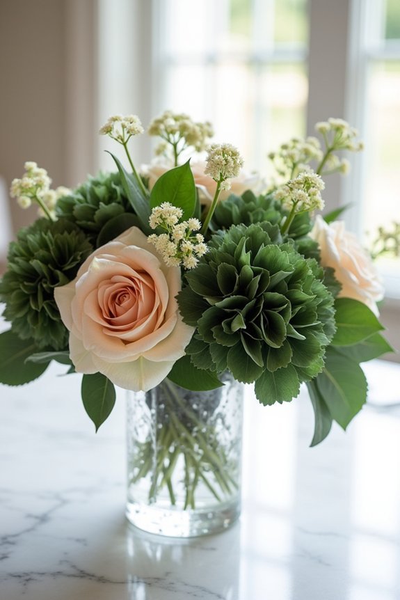 hunter green floral elegance