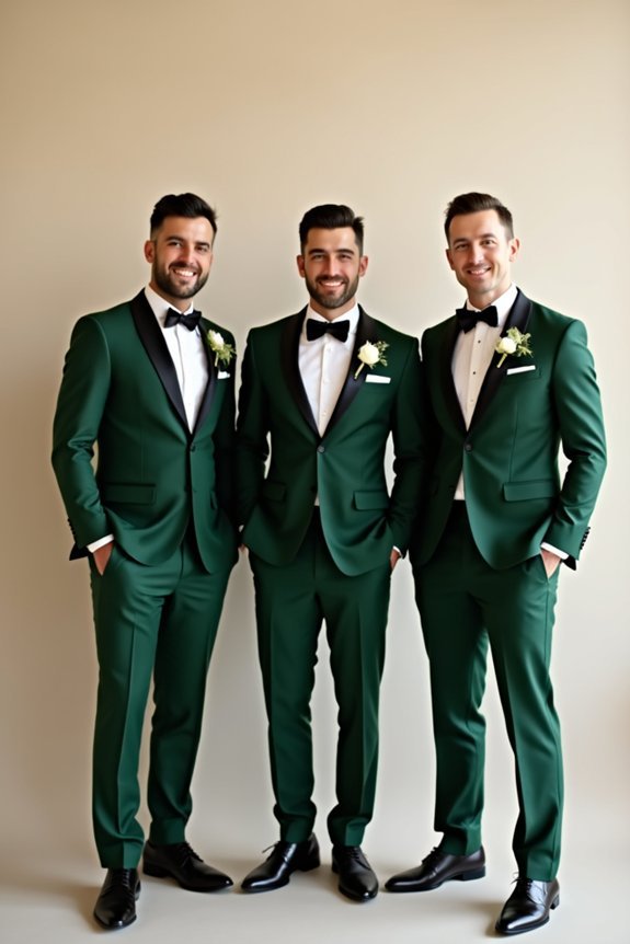 hunter green groomsmen attire