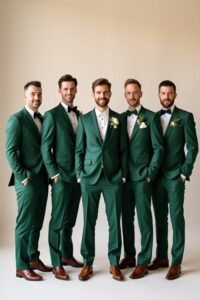 hunter green groomsmen attire