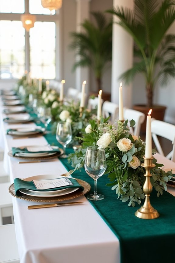 hunter green tablescape styling