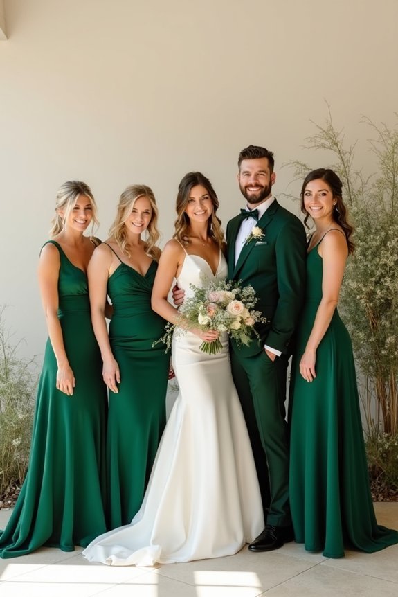 hunter green wedding attire