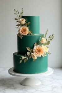 hunter green wedding cakes