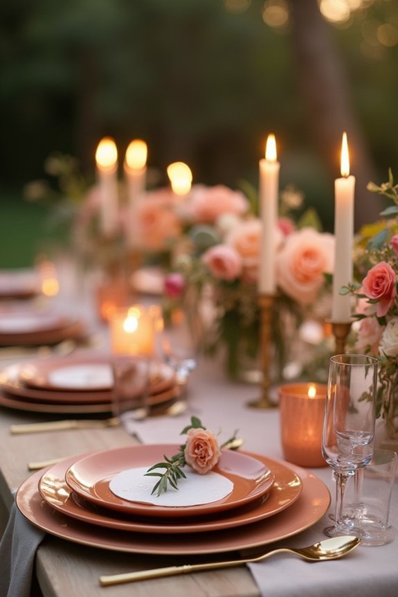 illuminate terracotta table settings