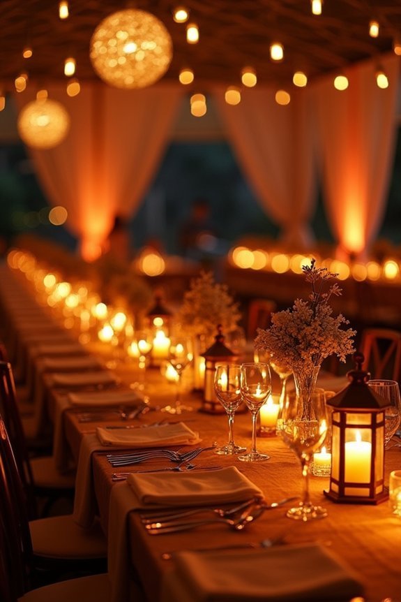 immersive warm wedding lighting