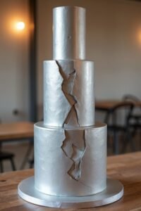 industrial inspired wedding cakes