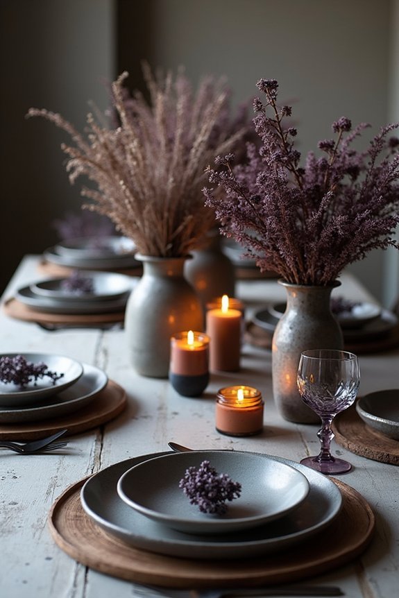 industrial romance table setting