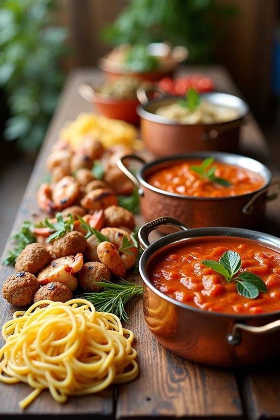 interactive pasta customization station