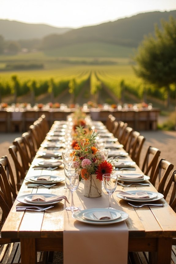 intimate long table dining experience