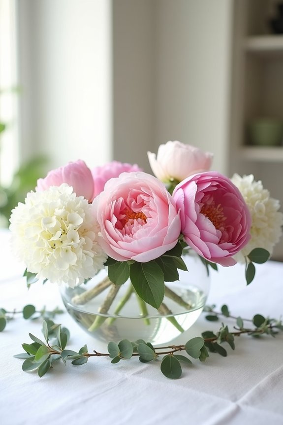 intimate low bowl arrangements