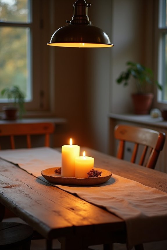 intimate rustic lighting ambiance
