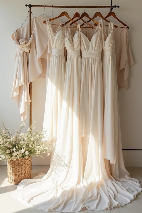 ivory bridesmaid dresses seasonally adaptable