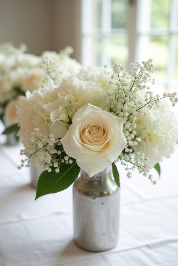 ivory centerpieces with elegance