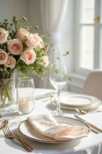 ivory wedding table decor
